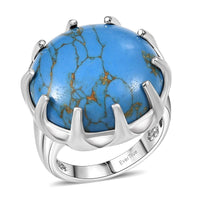 EverTrue Mojave Blue Turquoise 16.75 ctw Solitaire Ring Platinum Bond (Size 10.0)