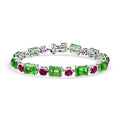 Ever True Chartreuse Quartz (Triplet) and Lab Created Ruby 26.25 ctw Vine Bracelet in Platinum Bon (7.25 In) (Del. in 10-12 Days) - Sticky add to cart bar