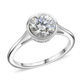 Simulated Diamond 2.80 ctw Solitaire Ring in Platinum Over Sterling Silver (Size 7.75) - Sticky add to cart bar