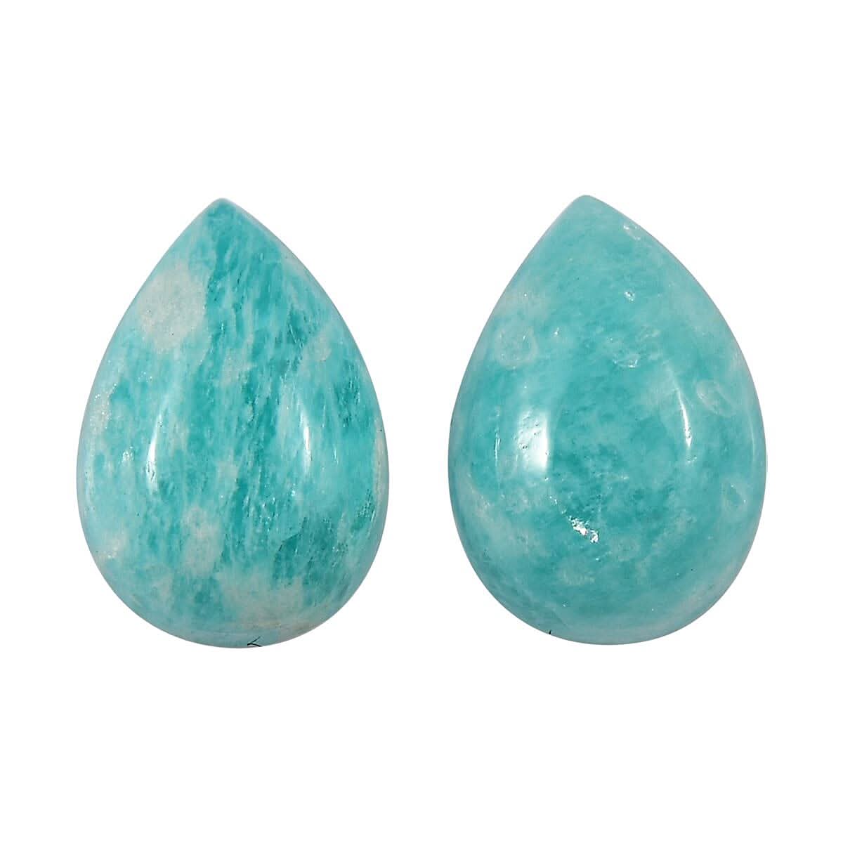 Amazonite Set of 2 (Pear 7x5 mm) 1.32 ctw Loose Gemstone