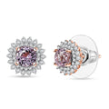 D'Joy Premium Martha Rocha Kunzite and Moissanite 1.75 ctw Bloom Fire Stud Earrings in 18K Vermeil Rose Gold Over Sterling Silver - Sticky add to cart bar