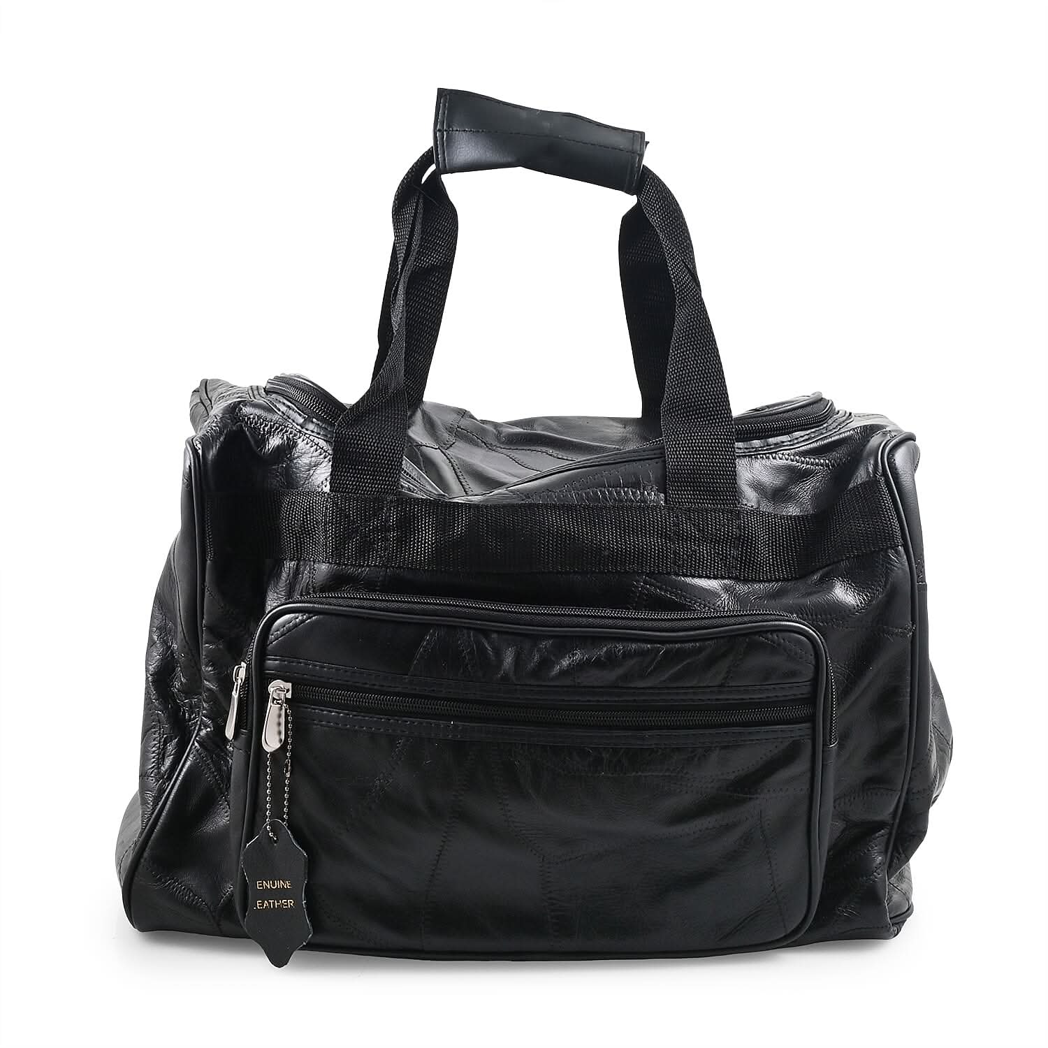 Chunma Black Leather Duffle Bag
