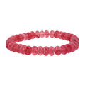 Red Strawberry Quartz Beaded 105.80 ctw Stretch Bracelet - Sticky add to cart bar