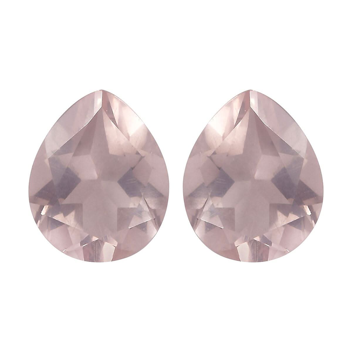 Galilea Rose Quartz Set of 2 (Pear 9x7 mm) 2.67 ctw Loose Gemstone