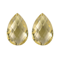 Lemon Quartz Set of 2 (Pear 9x6 mm) 2.45 ctw Loose Gemstone