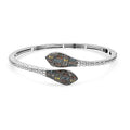 GP Trionfo Collection Multi Diamond 1.00 ctw Serpent Bangle Bracelet in Rhodium Over Sterling Silver (7.25 In) - Sticky add to cart bar