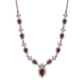 D'Joy Tanzanian Wine Garnet and White Zircon 4.70 ctw Majestic Firefal Necklace in 18K Vermeil Rose Gold Over Sterling Silver 18 Inches - Sticky add to cart bar