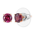 D'Joy Tanzanian Wine Garnet 2.40 ctw Solitaire Stud Earrings in 18K Vermeil Rose Gold Over Sterling Silver - Sticky add to cart bar