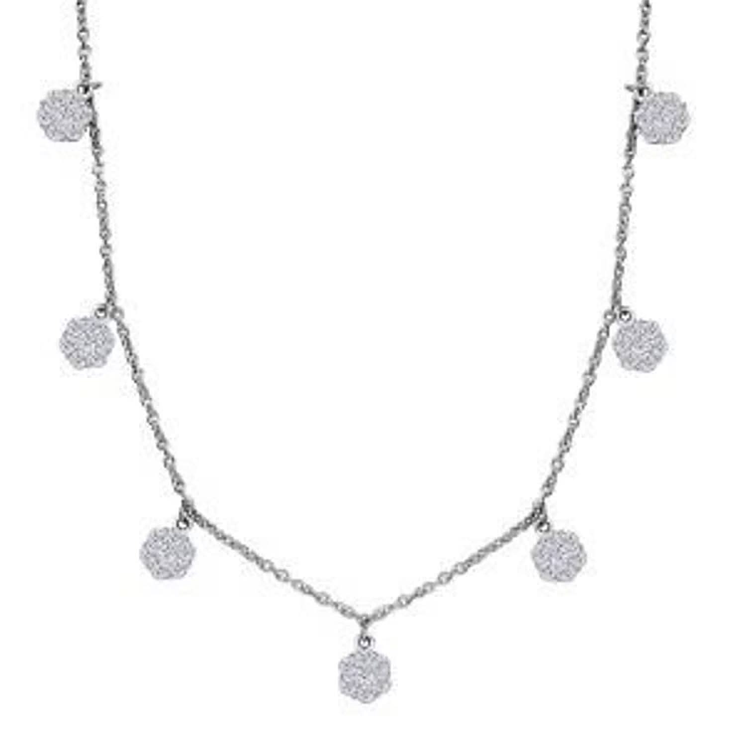 Luxuriant Lab Grown Diamond G-H SI 2.00 ctw Station Necklace in Rhodium Over Sterling Silver 18 Inches