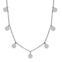 Luxuriant Lab Grown Diamond G-H SI 2.00 ctw Station Necklace in Rhodium Over Sterling Silver 18 Inches