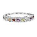 EverTrue Multi Gemstones 8.70 ctw Bangle Bracelet in Platinum Bond (7.25 In) - Sticky add to cart bar