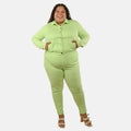 Comfort Oasis Paradise Green Knit Denim Jacket - XS - Sticky add to cart bar