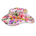 Black Floral Printed Cotton Poplin Hat with Solid Lining - Sticky add to cart bar
