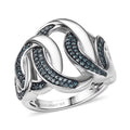 Luxuriant Lab Grown Blue Diamond (SI) Ring in Rhodium Over Sterling Silver (Size 10.0) 0.50 ctw - Sticky add to cart bar
