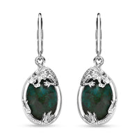 EverTrue Chrysocolla 13.40 ctw Dragon's Embrace Earrings in Platinum Bond and Stainless Steel