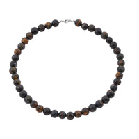 Golden Blue Tigers Eye Beaded 340.85 ctw Necklace 18 Inches in Sterling Silver
