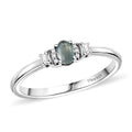 D'Joy Narsipatnam Alexandrite, White Zircon Ring in Rhodium Over Sterling Silver (Size 10.0) 0.40 ctw - Sticky add to cart bar