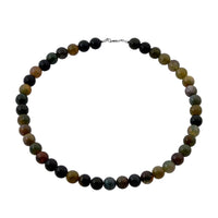 Indian Agate Beaded 351.45 ctw Necklace 18 Inches in Sterling Silver