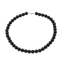 Black Obsidian 295.00 ctw Beaded Necklace in Sterling Silver 18 Inches
