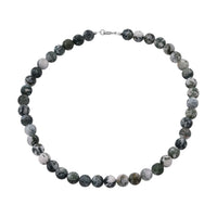Tree Agate Beaded 317.20 ctw Necklace 18 Inches in Sterling Silver