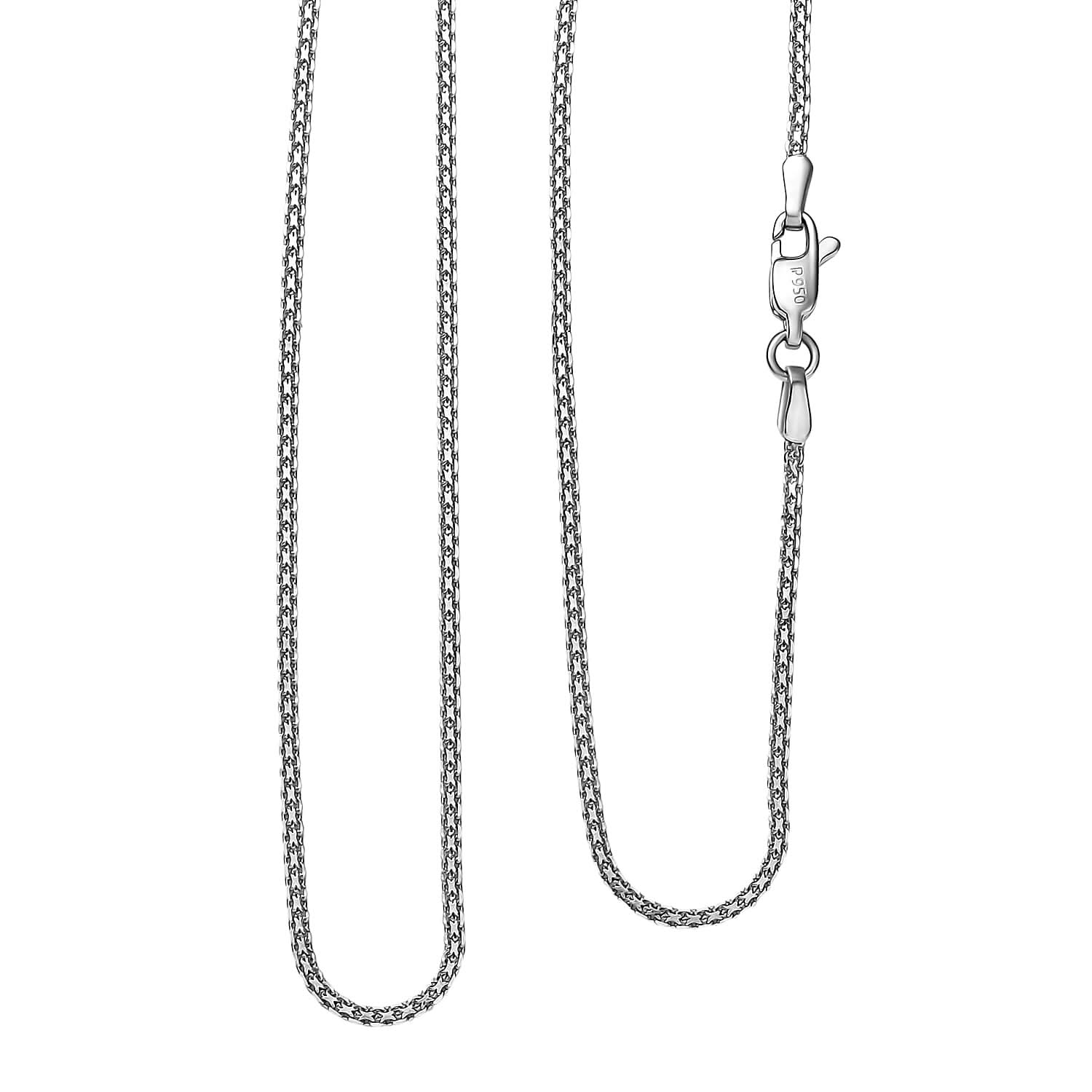 950 Platinum Sleek Box Chain Necklace 20 Inches 4.30 Grams