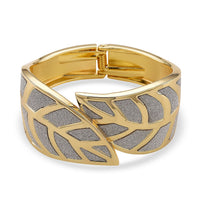 Leaf Bangle Bracelet in Goldtone (7.25 In)