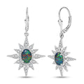 D'Joy Elysian Opal (Triplet) and White Zircon 2.90 ctw Urban Aurora City Lights Earrings in Rhodium Over Sterling Silver - Sticky add to cart bar