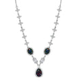 D'Joy Elysian Opal (Triplet) and White Zircon 6.75 ctw City Skylines Necklace in Rhodium Over Sterling Silver 18 Inches - Sticky add to cart bar