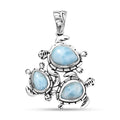 D'Joy Artisan Crafted Larimar 4.60 ctw Tide walkers Pendant without Chain in Sterling Silver - Sticky add to cart bar