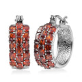 EverTrue Red Simulated Diamond Hoop Earrings in Stainless Steel 7.80 ctw - Sticky add to cart bar
