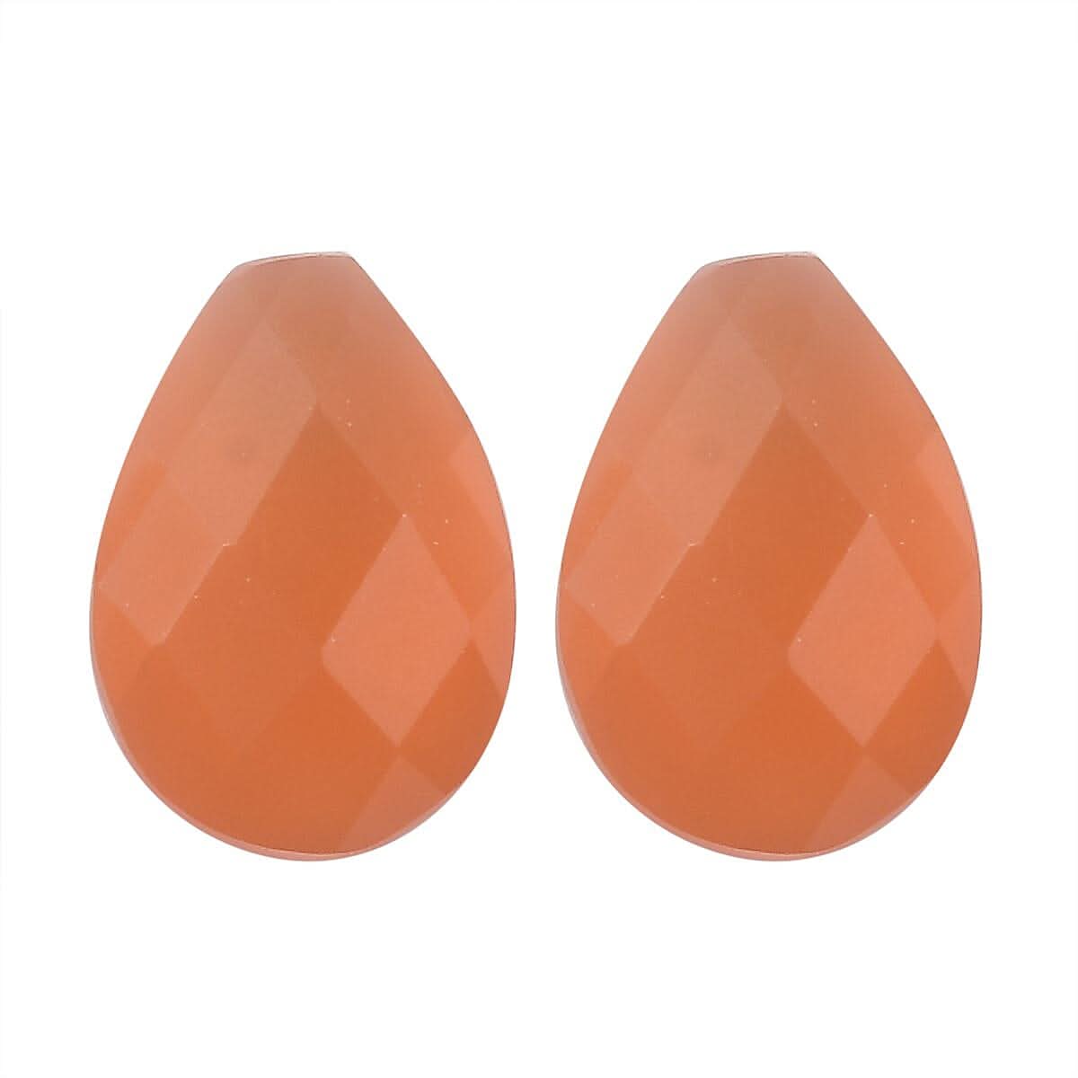 Peach Moonstone Set of 2 (Pear 6x4 mm) 0.45 ctw Loose Gemstone