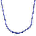 AAAA RARE FIND Tanzanite 45.00 ctw Beaded Necklace in Rhodium Over Sterling Silver 18 Inches - Sticky add to cart bar