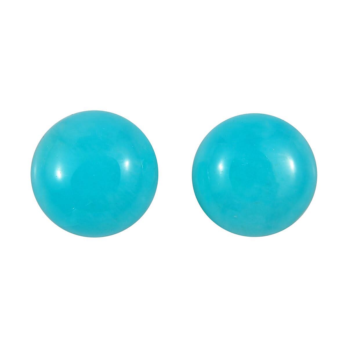 Amazonite Set of 2 (Rnd 6 mm) 1.66 ctw Loose Gemstone