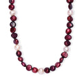 Burgundy and White Freshwater Pearl (D) Necklace in Platinum Bond 18 Inches - Sticky add to cart bar
