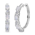 Karis Moon Glow Moonstone and White Zircon 2.75 ctw Hoop Earrings in Platinum Bond - Sticky add to cart bar