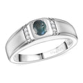 D’Joy Narsipatnam Alexandrite, Moissanite Men's Ring in Rhodium Over Sterling Silver (Size 10.0) 0.40 ctw - Sticky add to cart bar