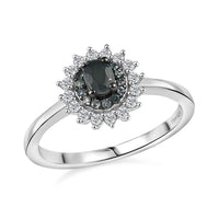 D’Joy Narsipatnam Alexandrite, White Zircon Ring in Rhodium Over Sterling Silver (Size 9.0) 0.65 ctw