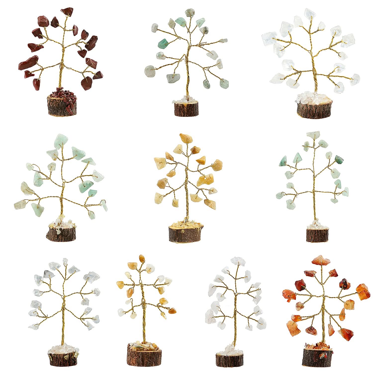 Set of 10 Multi Gemstone Bonsai Tree (2.9)