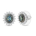D'Joy Narsipatnam Alexandrite and White Zircon 1.25 ctw Arcane Bloom Earrings in Rhodium Over Sterling Silver - Sticky add to cart bar