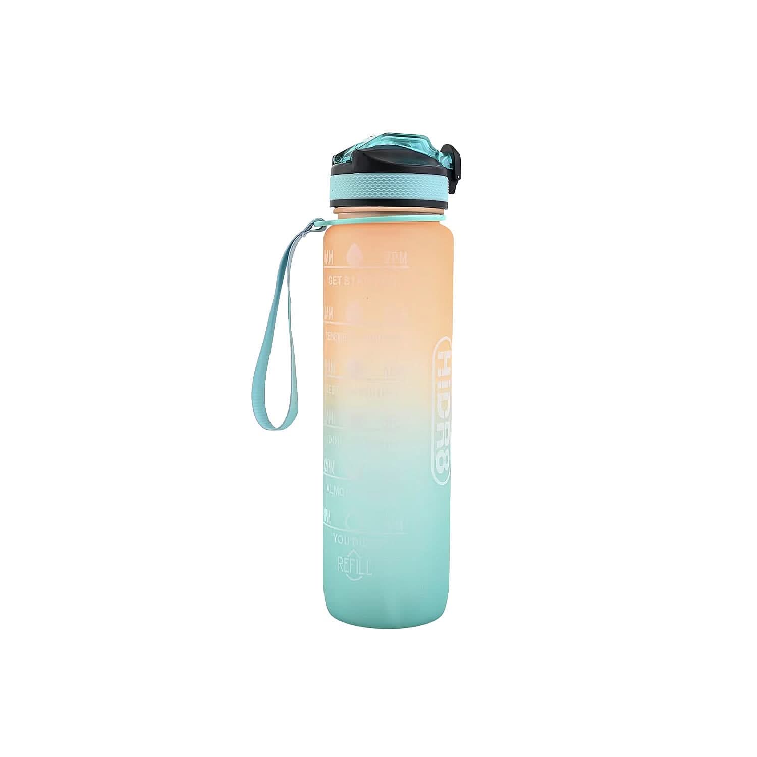 HiDR9 32oz Water Bottle with Flip Top Lock Lid - Ombre Orange/Blue