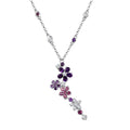 GP Italian Garden Collection Multi Gemstone 3.30 ctw Flower Necklace in Rhodium Over Sterling Silver 18 Inches - Sticky add to cart bar