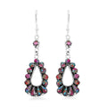 Santa Fe Style Multi Gemstone 12.00 ctw Rainbow Earrings in Sterling Silver - Sticky add to cart bar