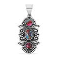 Santa Fe Style Rainbow Multi Gemstone Pendant in Sterling Silver 5.50 ctw - Sticky add to cart bar