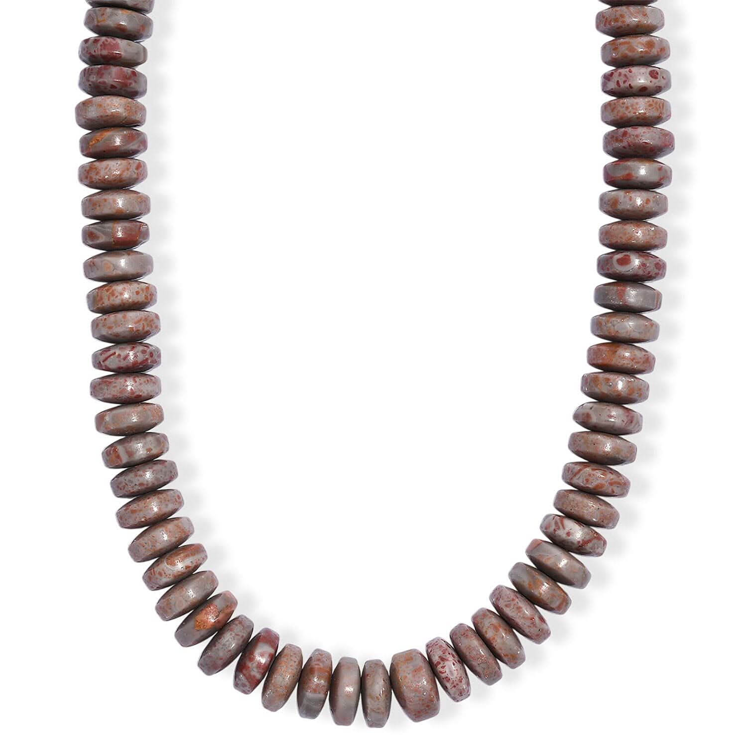 Karis Jasper Beaded 315.00 ctw Necklace 18 Inches in Platinum Bond