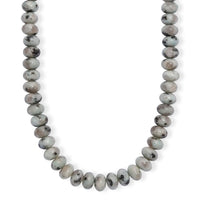 Karis Green Kiwi Jasper Beaded 305.00 ctw Necklace 18 Inches in Platinum Bond