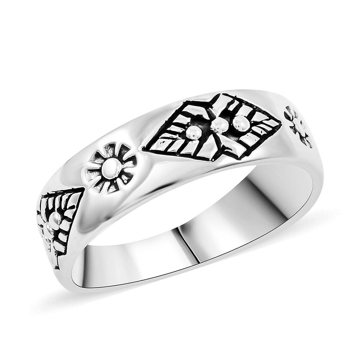 Santa Fe Style Sterling Silver Ring (Size 10.0) (2.80 g)