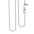 Cable Chain Necklace in Sterling Silver with Adjustable Ball 2.15 Grams 20 Inches - Sticky add to cart bar