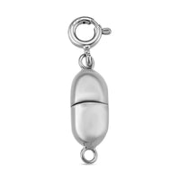 Rhodium Over Sterling Silver 14*6MM Magetic Lock with 5.5mm Spring Ring Lock