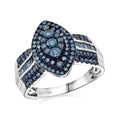 D'Joy Diamond Marquise Cluster Ring in Sterling Silver - Sticky add to cart bar