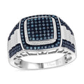 D’Joy Blue Diamond (IR) Ring in Rhodium Over Sterling Silver (Size 10.0) 0.75 ctw - Sticky add to cart bar